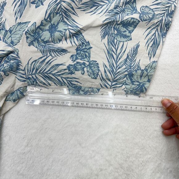 Gap Mens Floral Shorts size 34 White Blue Flowers Flat Front Cotton Stretch - Picture 9 of 9